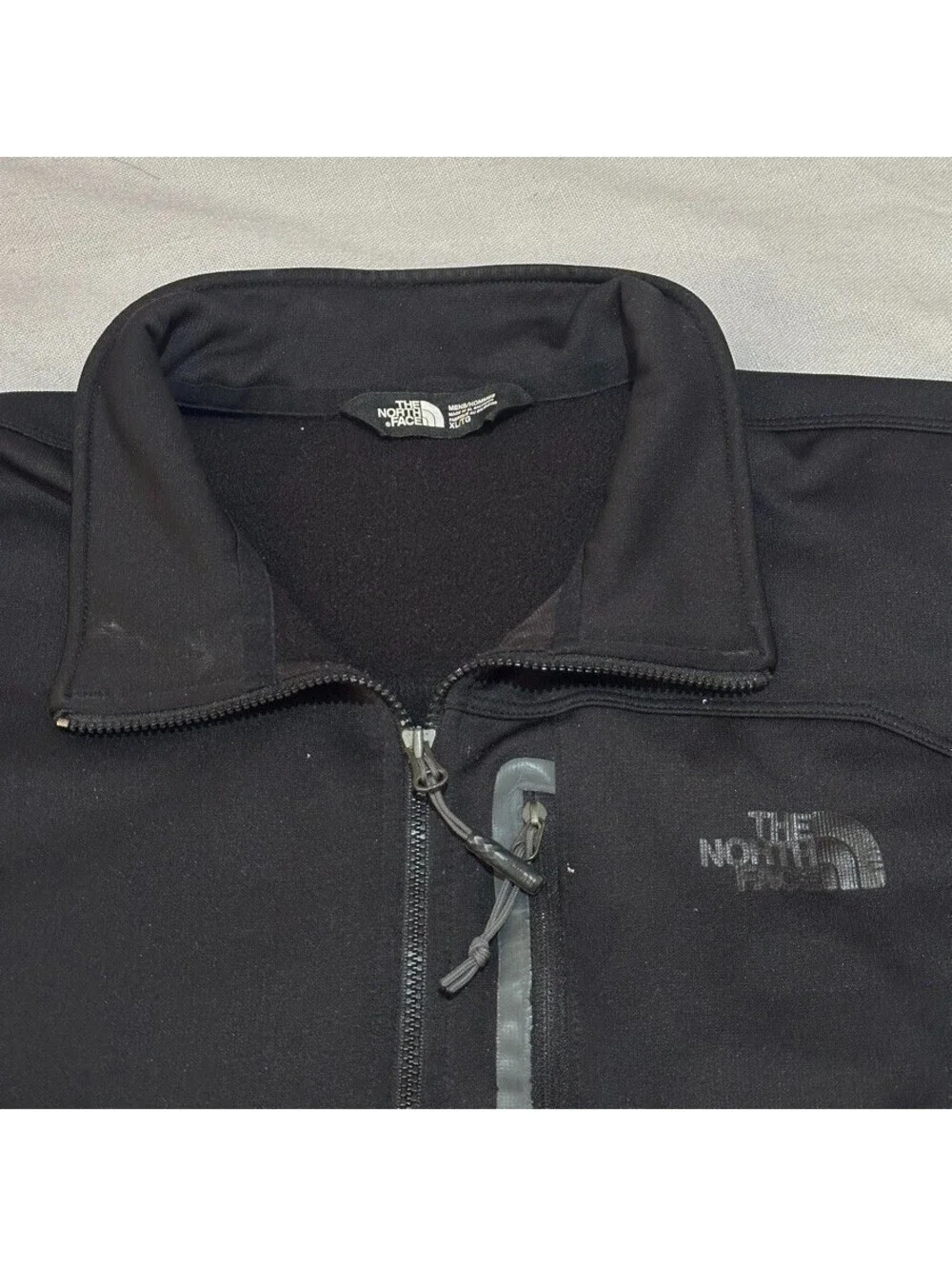 The North Face Men XL Black Gray 1/2 Zip Pullover Jacket Outdoors Long Sleeve